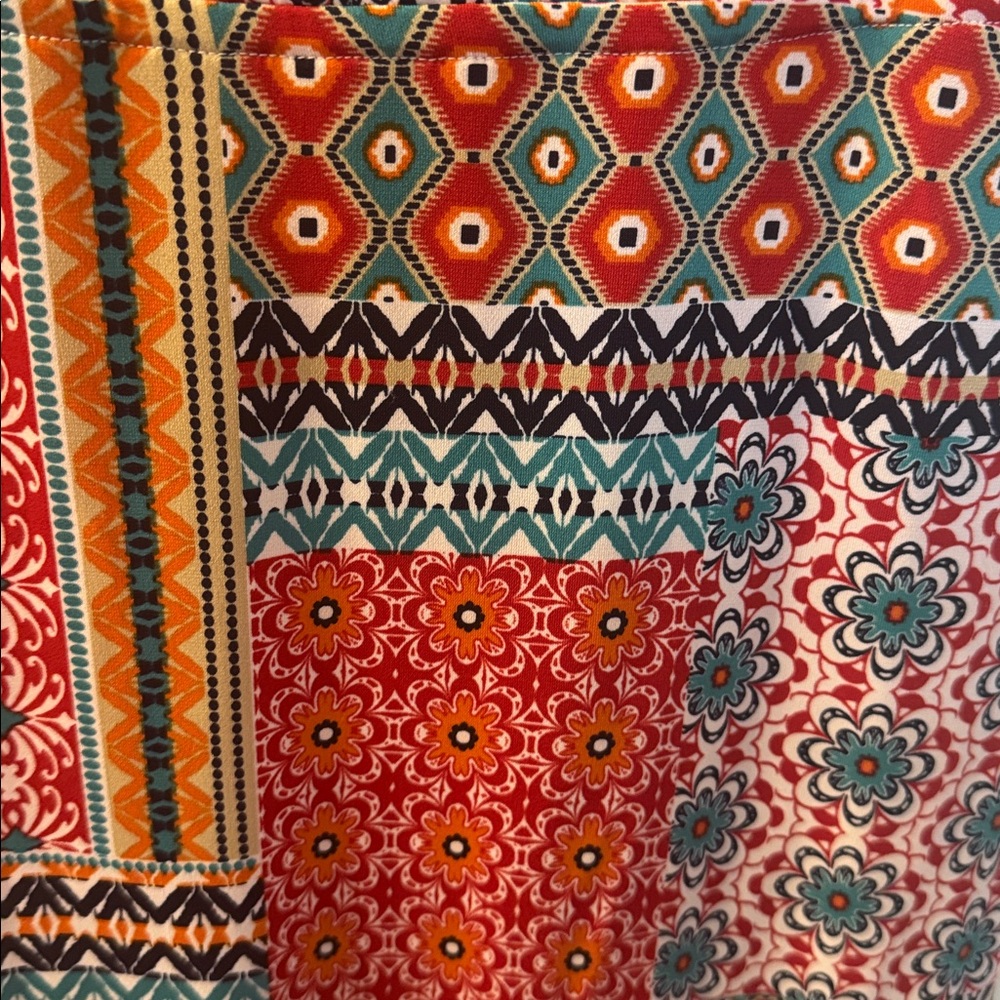 Roper Multicolor Patchwork V-Neck Midi Dress NWT - image 4